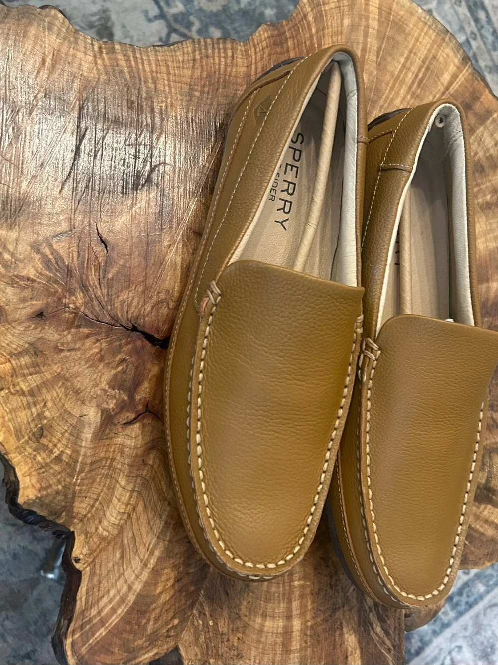 Sperry Men's Camel/Tan Leather Slip-On Loafers 8.5 These are new without tags
